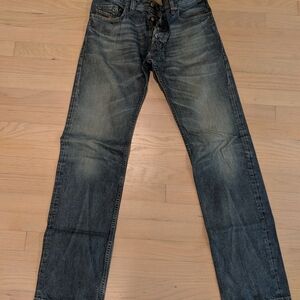 Diesel Blue Straight Jeans with Vintage Fade